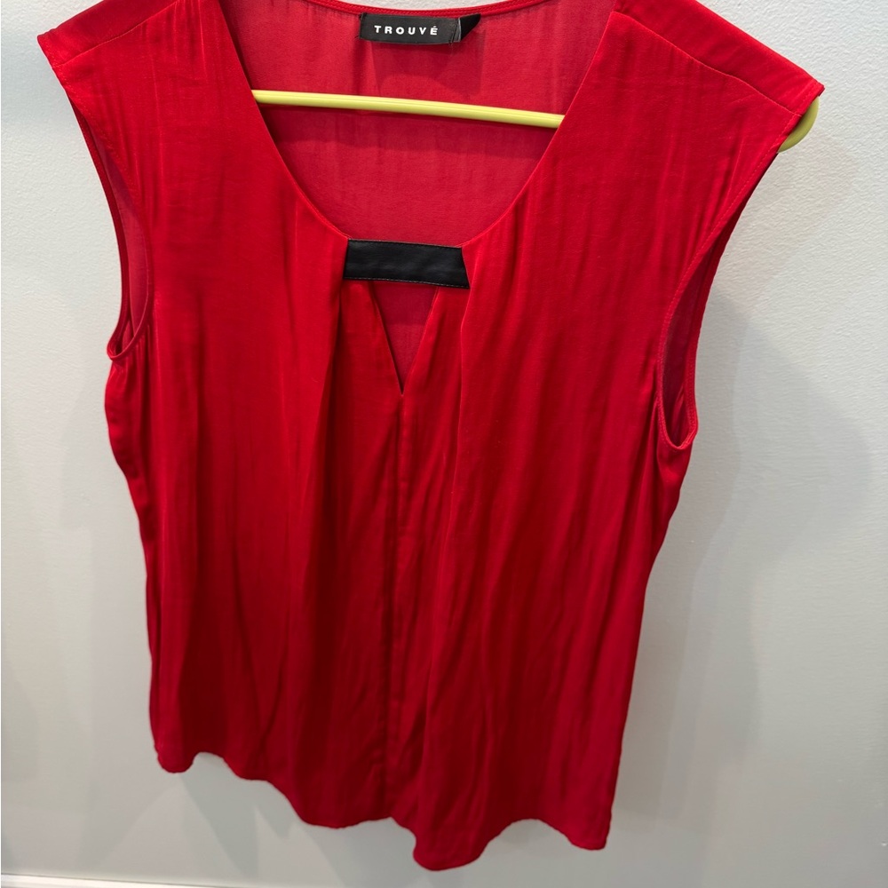 Trouve Red Sleeveless Blouse